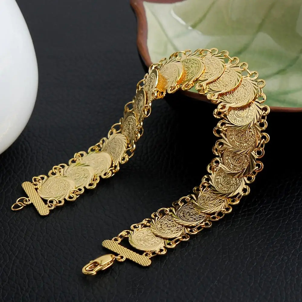 Turkey Coin Bracklet for Women Arab Bangle Coins Turks Jewelry Gifts