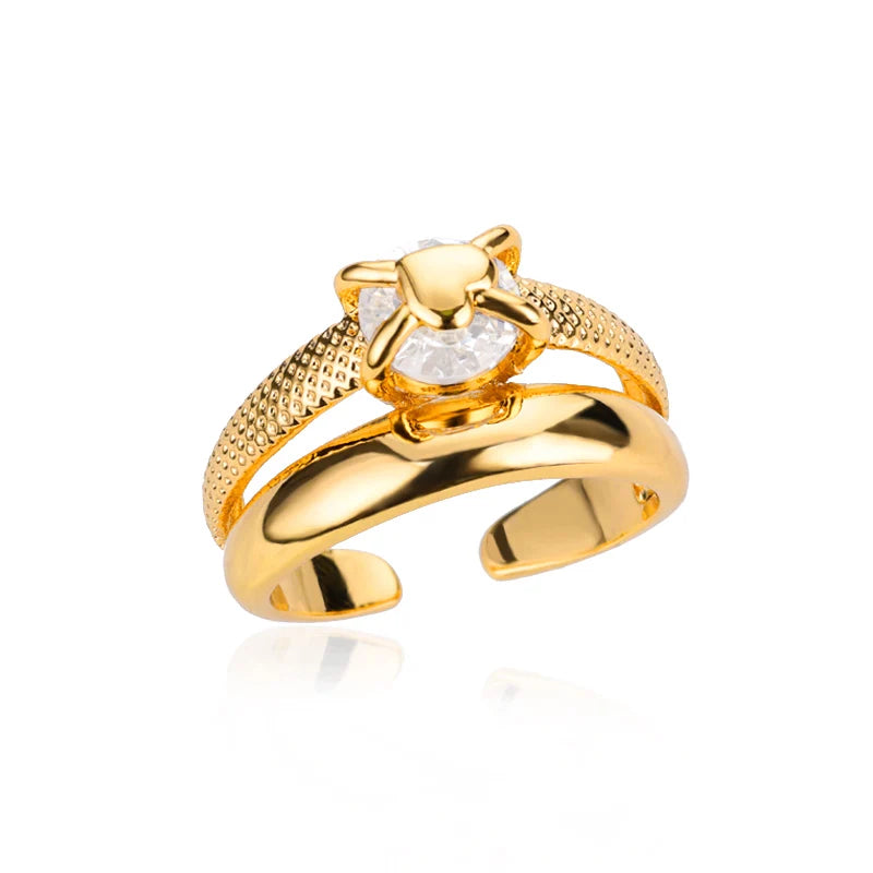 Heart Rings for Women Grils Gold Plated
